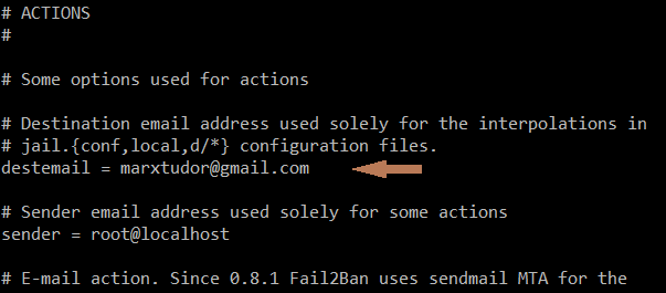 fail2ban email setting
